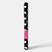 Preppy Pink en Black Polka Dots gepersonaliseerd Case-Mate iPhone Case (Achterkant / Links)