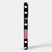 Preppy Pink en Black Polka Dots gepersonaliseerd Case-Mate iPhone Case (Achterkant / Rechts)
