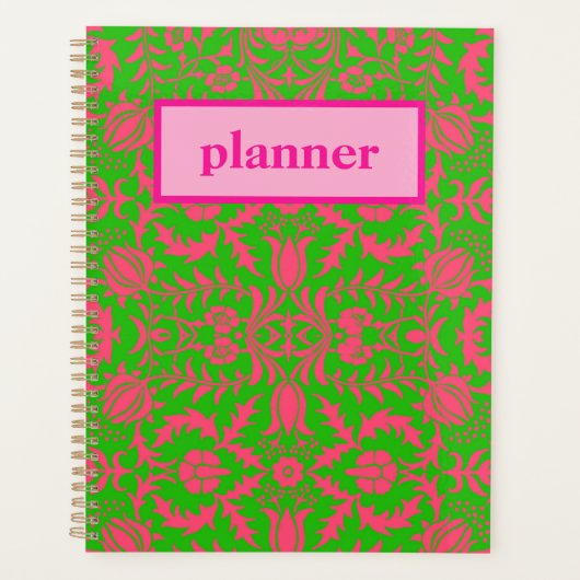 Preppy Pink en Green Planner (Voorkant)