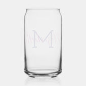 Preppy Pink en Navy Blue Monogram Blikvorm Glas (Achterkant)