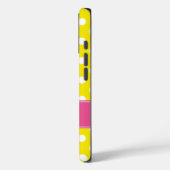 Preppy Pink en Yellow Polka Dots gepersonaliseerd Case-Mate iPhone Case (Achterkant / Links)