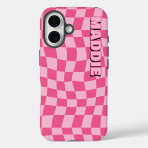 Preppy Pink geometrisch iPhone 16 Hoesje