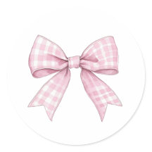 Preppy Pink Gingham Bow