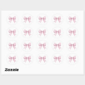 Preppy Pink Gingham Bow Ronde Sticker (Vel)