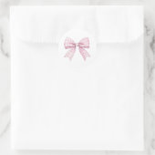 Preppy Pink Gingham Bow Ronde Sticker (Tas)