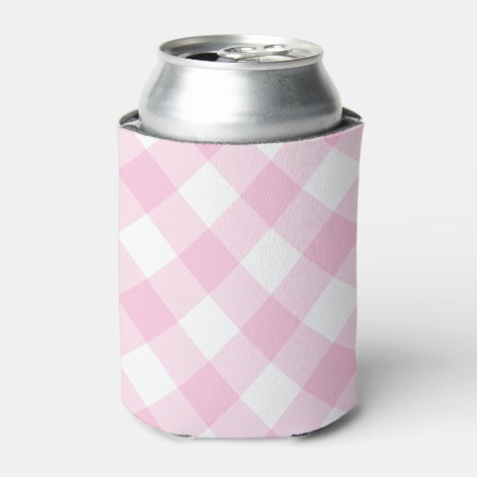 Preppy Pink Gingham geruite patroon Blikjeskoeler (Blikje Voorkant)