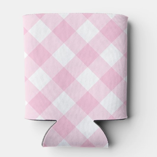 Preppy Pink Gingham geruite patroon Blikjeskoeler (Achterkant)