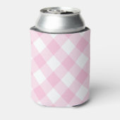 Preppy Pink Gingham geruite patroon Blikjeskoeler (Blikje Achterkant)
