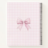 Preppy Pink Gingham Grandmillennial Notitieboek (Achterkant)