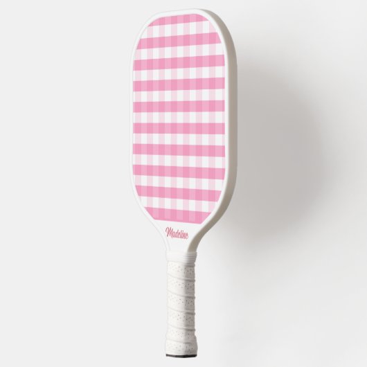 Preppy Pink Gingham Pickleball Paddle (Links)