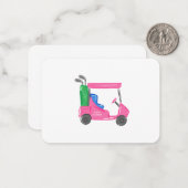 Preppy Pink Golf Cart Aangepast Notitiekaartje (Voorkant / Achterkant in situ)