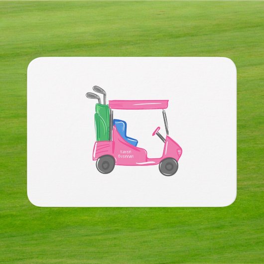 Preppy Pink Golf Cart Aangepast Notitiekaartje