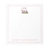 Preppy Pink Golf Cart gepersonaliseerd Notitieblok (Voorkant)