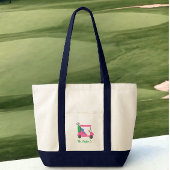 Preppy Pink Golf Cart gepersonaliseerd Tote Bag
