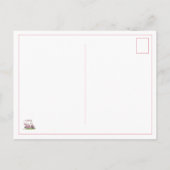 Preppy Pink Golf Cart Monogram Briefkaart (Achterkant)