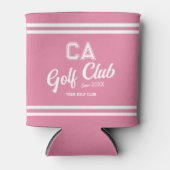 Preppy Pink Golf Club Custom Crest Party Blikjeskoeler (Voorkant)