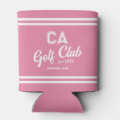 Preppy Pink Golf Club Custom Crest Party Blikjeskoeler (Achterkant)