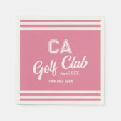 Preppy Pink Golf Club Custom Crest Party Servet (Voorkant)