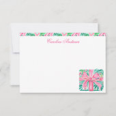 Preppy Pink & Green Palm Beach Cadeau Bedankkaart (Voorkant)
