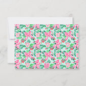 Preppy Pink & Green Palm Beach Cadeau Bedankkaart (Achterkant)