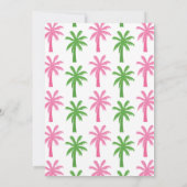 Preppy Pink & Green Palm Trees Party Uitnodigingen (Achterkant)