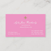 Preppy Pink & Lime Green Striped Monogram Visitekaartje (Achterkant)