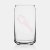 Preppy Pink Lobster Monogram Blikvorm Glas (Achterkant)
