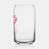 Preppy Pink Lobster Monogram Blikvorm Glas (Links)