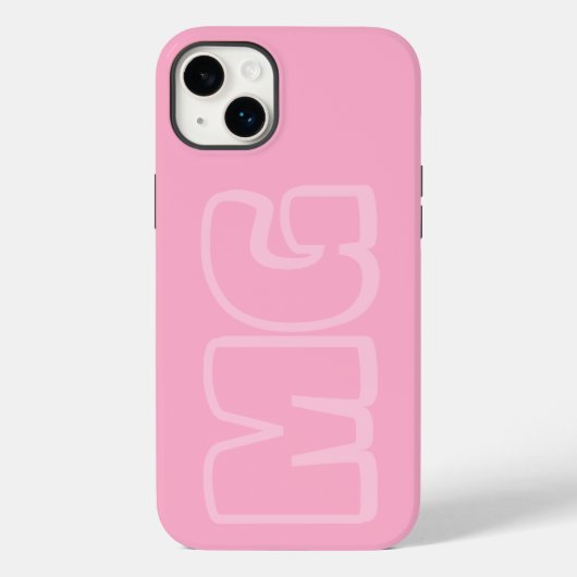 Preppy Pink Monogram Case-Mate iPhone Case (Achterkant)