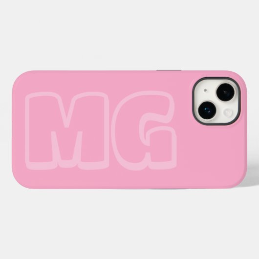Preppy Pink Monogram Case-Mate iPhone Case (Achterkant (horizontaal))