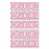 Preppy Pink-naam Sticker (Voorkant)