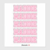 Preppy Pink-naam Sticker (Vel)