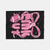 Preppy Pink Out Tackle Voetbal Borstkanker Aware Fleece Deken (Voorkant (Horizontaal))