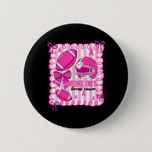 Preppy Pink Out Voetbal Aanpak Borstkanker Aware Ronde Button 5,7 Cm