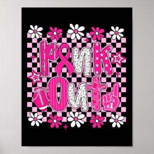 Preppy Pink Out Voetbal Roze Lint Borstkanker A Poster