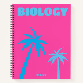Preppy Pink Palm Tree Notitieboek