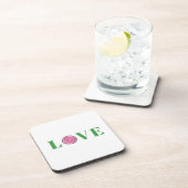 Preppy Pink Pickleball Love Beverage Coaster Bier Onderzetter (Rechterzijde)
