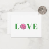 Preppy Pink Pickleball Love Notitiekaartje (Voorkant / Achterkant in situ)