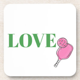 Preppy Pink Pickleball Paddle Ball Love Bier Onderzetter