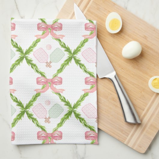 Preppy Pink Pickleball Paddle Theedoek (Quarter Fold)