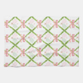 Preppy Pink Pickleball Paddle Theedoek (Horizontaal)