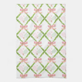 Preppy Pink Pickleball Paddle Theedoek (Verticaal)