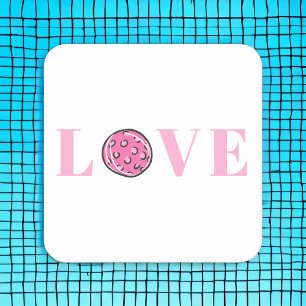 Preppy Pink Pickleball Pink Love Party Kartonnen Onderzetters
