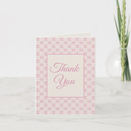 Preppy Pink Plaid Baby Shower Thank You  Bedankkaart