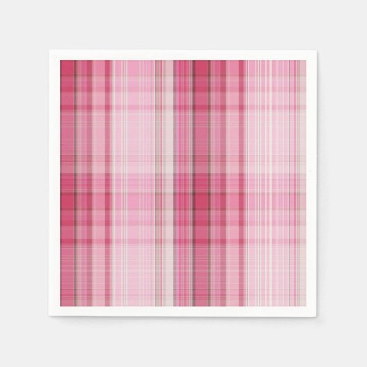 Preppy Pink Plaid Blush Madras Snoep Pink Classic Servetten (Voorkant)