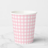 Preppy Pink Plaid Gingham Party Papieren Bekers (Links)