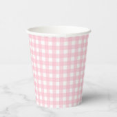 Preppy Pink Plaid Gingham Party Papieren Bekers (Rechts)