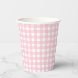 Preppy Pink Plaid Gingham Party Papieren Bekers