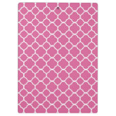 Preppy Pink Quatrefoil Klembord (Achterkant)