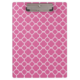 Preppy Pink Quatrefoil Klembord